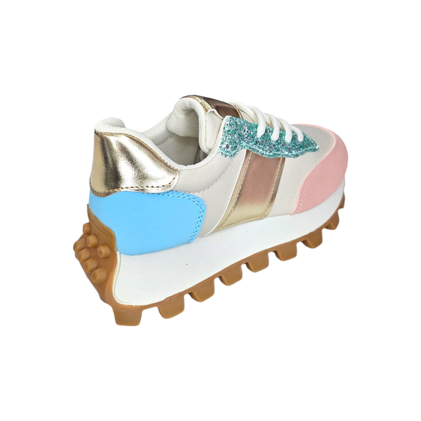 Zapatilla colores purpurina