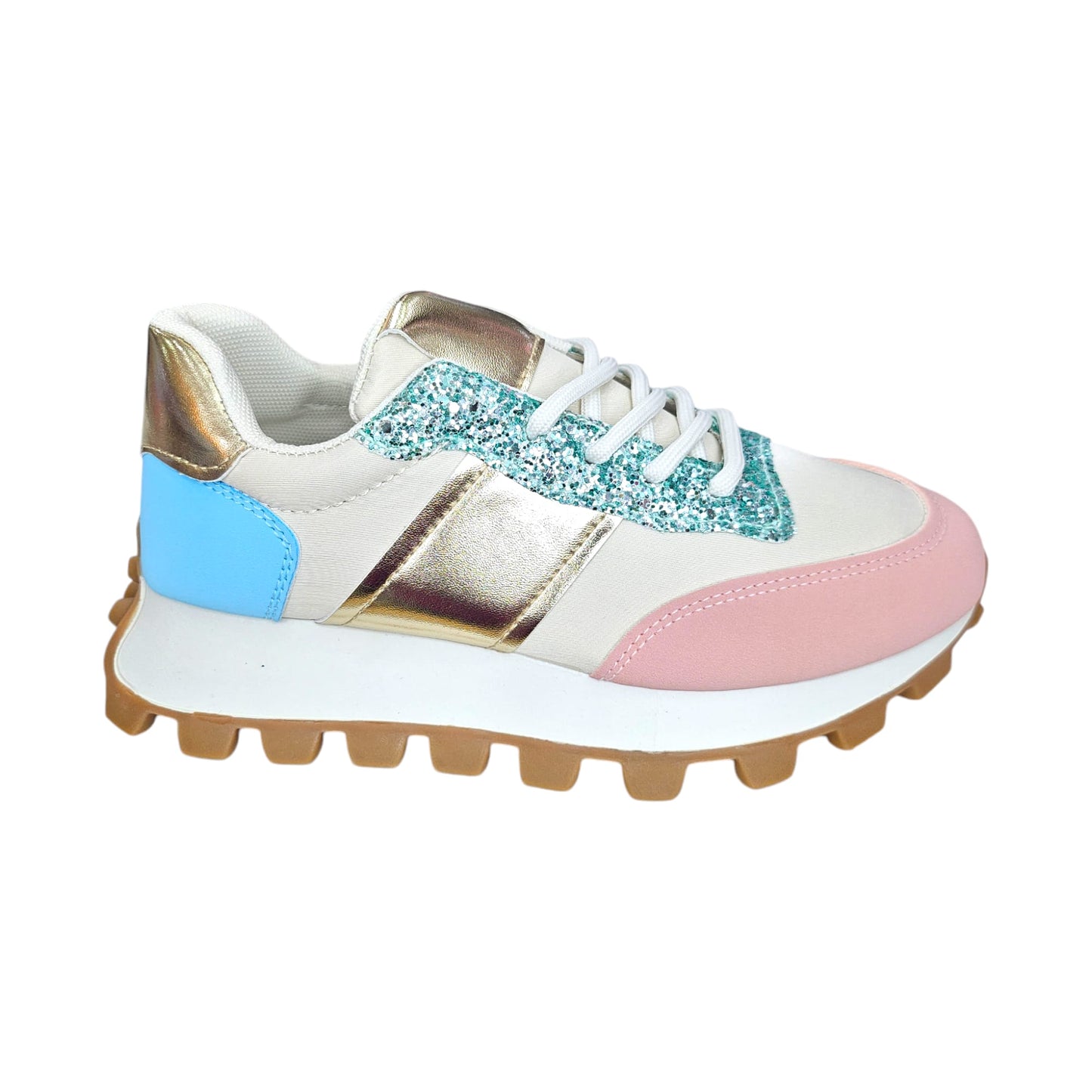 Zapatilla colores purpurina