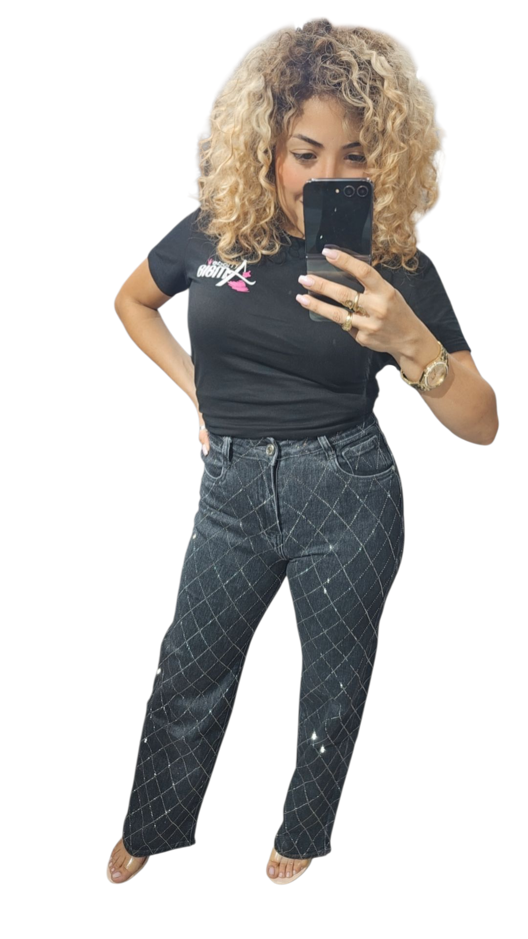 Vaquero Rejillas Brillantes