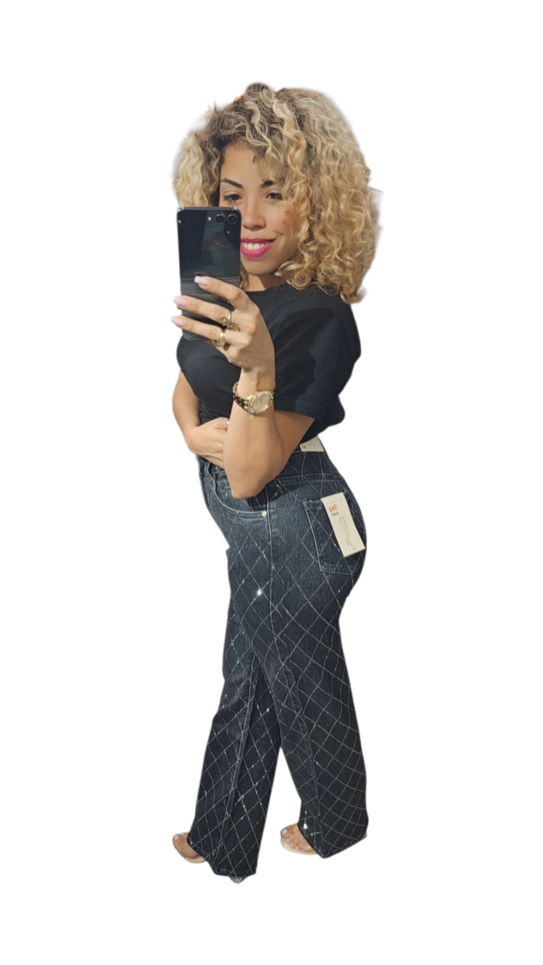 Vaquero Rejillas Brillantes